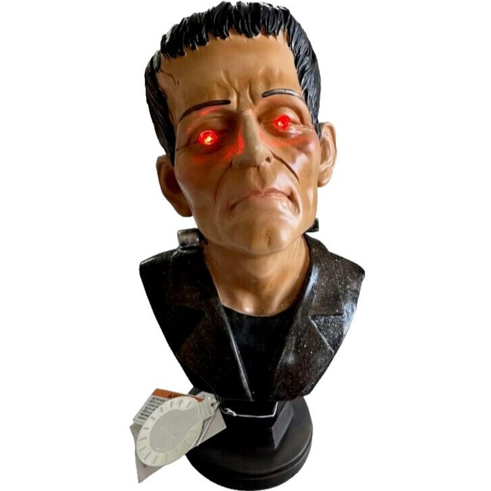 Frankenstein Head Bust Halloween Decor LED Light Up Red Eyes Statue 13" TikTok